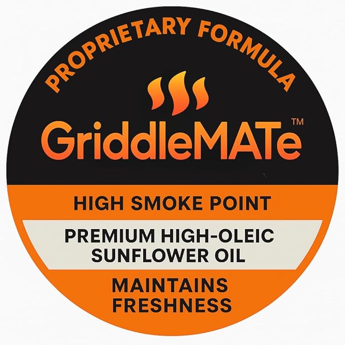 GriddleMATe Griddle Seasoning - Premium 2-in-1 Seasoning for Blackstone Griddle Cast Iron and Carbon Steel Cookware - High Smoke Point - Non-GMO - Made in the USA