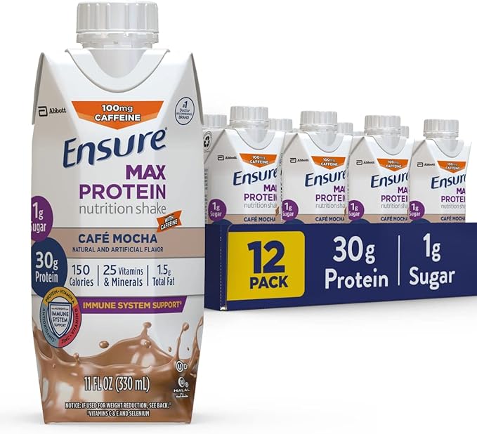 Ensure Max Protein Nutrition Shake 11 fl oz 12 Count &amp Max Protein Nutrition Shake 11 fl oz (Pack of 12) &amp Max Protein Nutritional Shake 11 Fl Oz (Pack of 12)