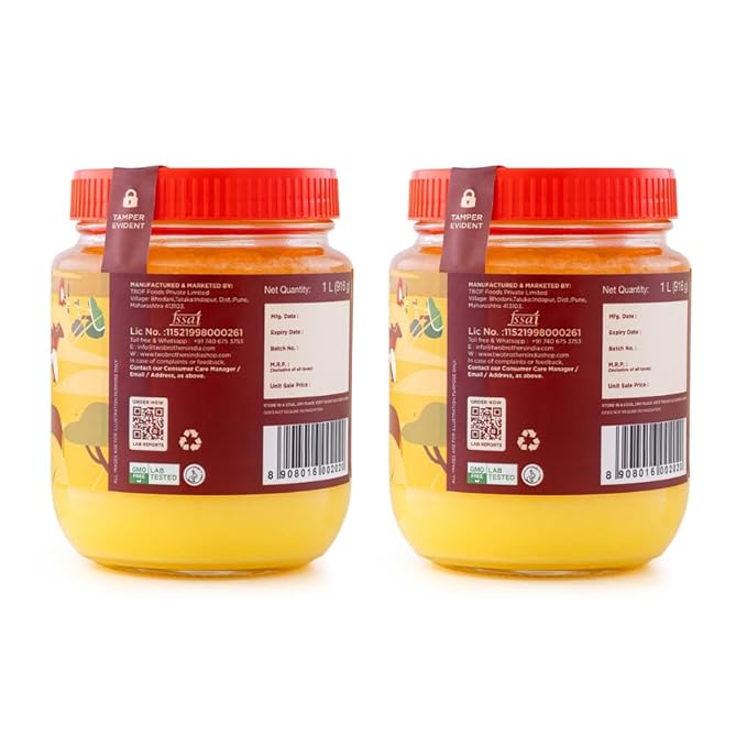 Two Brothers Organic Farms A2 Cultured Ghee Desi Gir Cow 66 oz(HDPE Bottle)