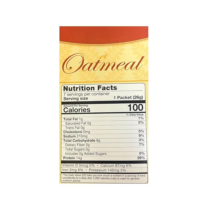HealthyWise - High Protein Oatmeal 15g Protein Low Calorie High Fiber Low Sugar Low Fat Ideal Protein Compatible 7 Servings Per Box (Plain)