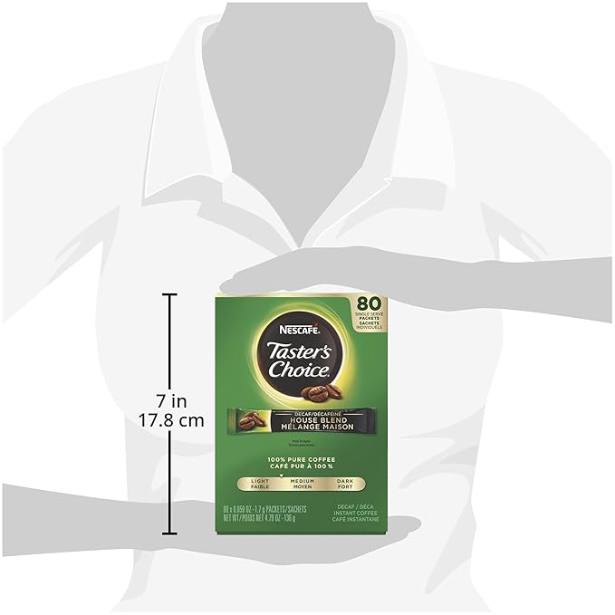 Nescafe Instant Coffee Packets Decaf Taster's Choice Light Roast 1.7 g Singles (Pack of 80