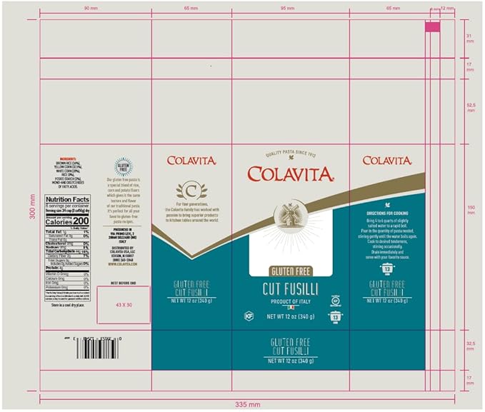 Colavita Pasta - Gluten-Free Cut Fusilli 12 oz - Pack of 12
