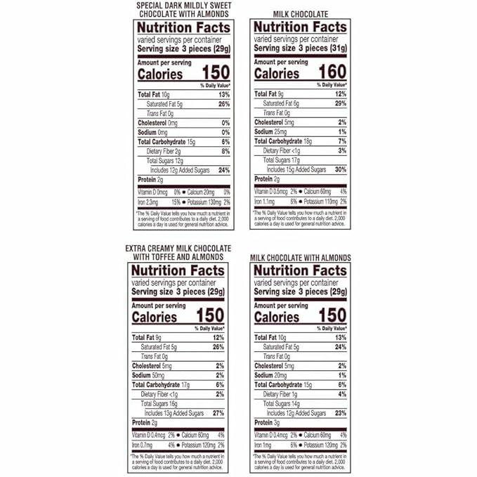Bulk Assorted Chocolate Nuggets 2 Pound - Approx 90 Individually Wrapped Milk Special Dark With Almonds Extra Creamy Chocolate Candy Pack For Parties Candy Buffet &amp Treats