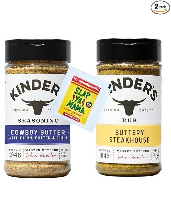 Kynder Buttery Steakhouse and Cowboy Butter Seasoning Set 9.5 oz with Slap Ya Mama Packet