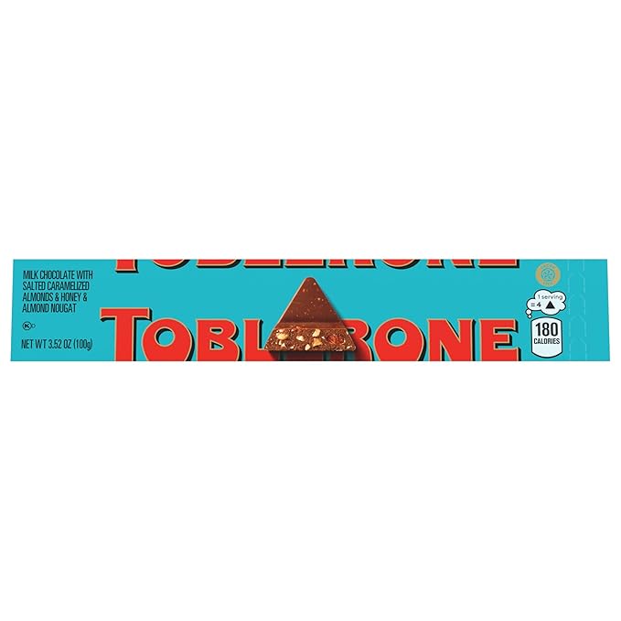TOBLERONE Assorted Chocolate Bars Variety Pack (Milk Dark White &amp Salted Caramelized Almonds) Bulk Chocolate 12 - 3.52 oz Bars