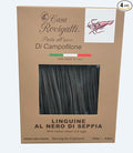 Linguine with Ink of Squid (Pack of 4) - Italian Linguine Al Nero Di Seppia Pasta From the Region of Di Campofilone- Imported Italian Egg Pasta- 8.8 ounces / 250 grams