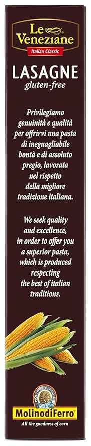 Lasagna Pasta Gluten Free 250g | Authentic Italian Pasta Sheets for Baking | Premium Quality Corn &amp Rice Blend | Non-GMO | Made in Italy [Pack of 4]