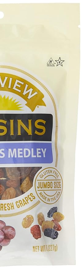 Medley Raisins Jumbo Seedless 6 Pouches - 8oz