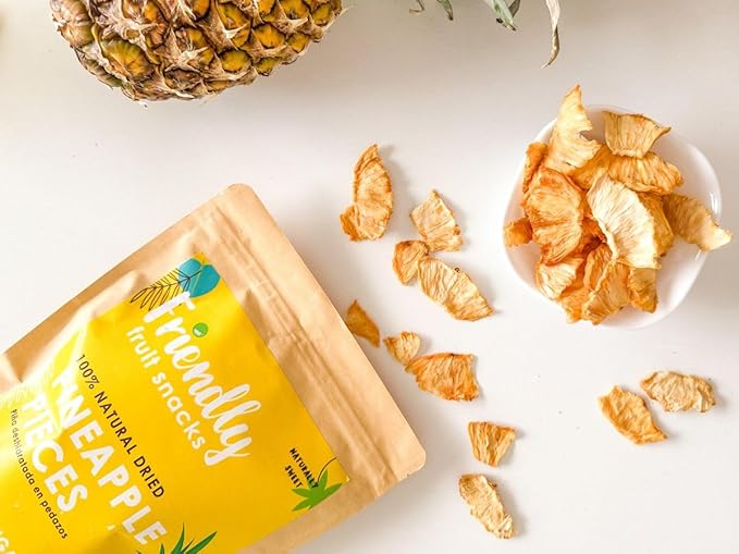 Dried Pineapple Snack | 8 ounces | Natural Dehydrated Healthy Preservatives Free No Sugar Added Non - GMO Vegan Kosher Gluten Free
