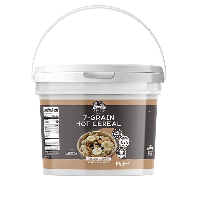 Birch &amp Meadow 7-Grain Hot Cereal &amp Granulated Honey Bundle (1 Gallon Buckets) Versatile Ingredients Oatmeal &amp Smoothies Flavorful
