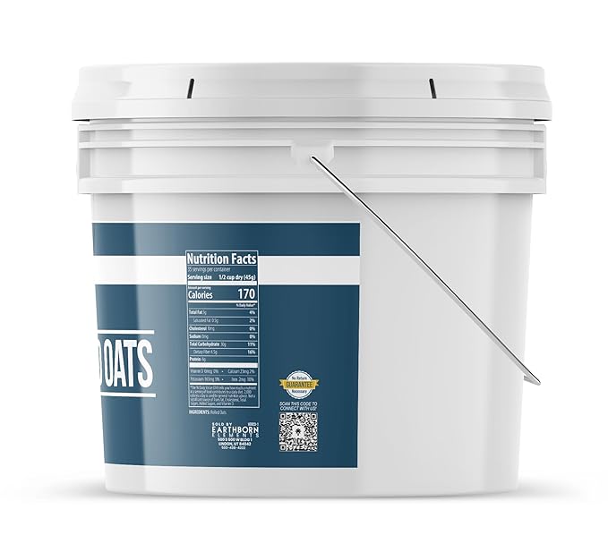 Earthborn Elements Gluten Free Rolled Oats 1 Gallon Old Fashioned Oats Bulk Size