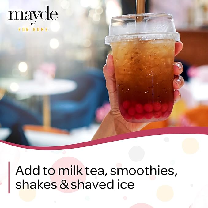 Mayde Popping Boba Pearls for Drinks Desserts &amp Breakfast Bowls (Lychee Flavor 7 Pounds)