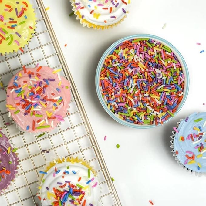 A Great Surprise Dye-Free Rainbow Sprinkles – 1.6 Pounds - Natural Vegan Baking Toppings with No Artificial Dyes or Flavors – Non-GMO Jimmies for Cookies Cakes Ice Cream &amp Cupcakes