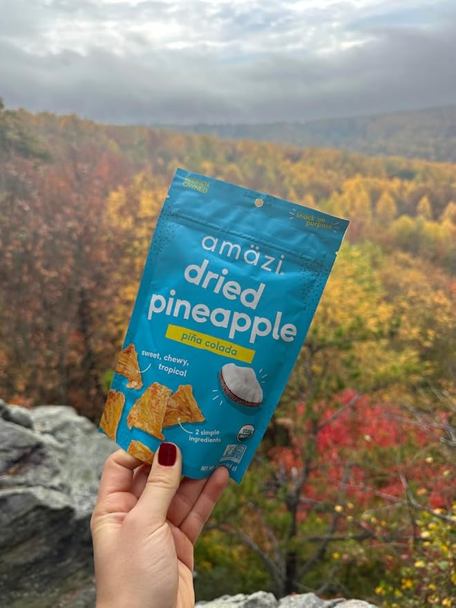 Amäzi Foods | Dried Pineapple - Piña Colada (6 2.3oz Packs) | All Natural Snacks | No Sugar Added Dried Pineapple | Dehydrated Fruit