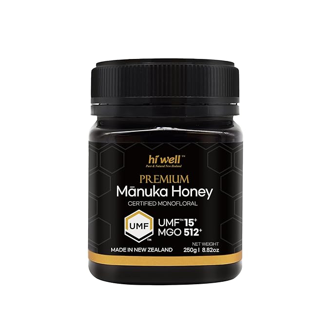 Hi Well Premium New Zealand 100% Manuka Honey | Monofloral Pure Raw Honey | UMF Certified | 8.82Oz(250g) Jar (UMF 15+)