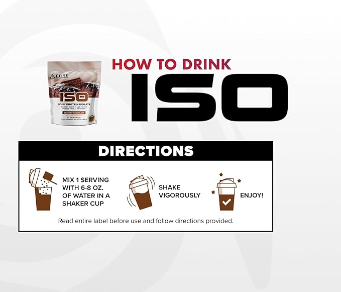 Core Nutritionals ISO Whey Protein Isolate | High-Purity Protein from Whey Isolate | Lean Muscle &amp Recovery Support | 32 Servings (Frosted Vanilla Cupcake)