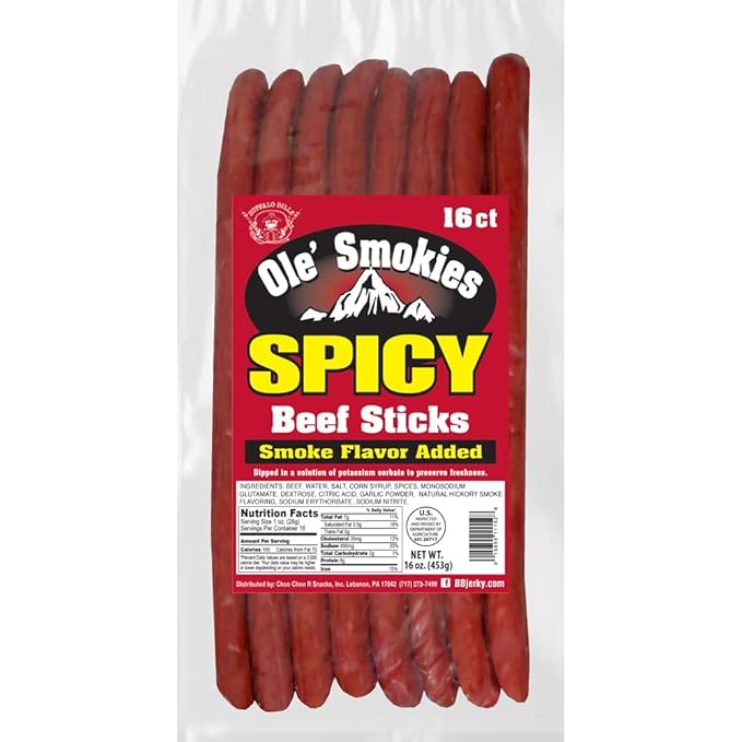 Buffalo Bills Spicy Ole' Smokies 16-ct Bulk 9-Inch Beef Sticks (two 1-lb bags)