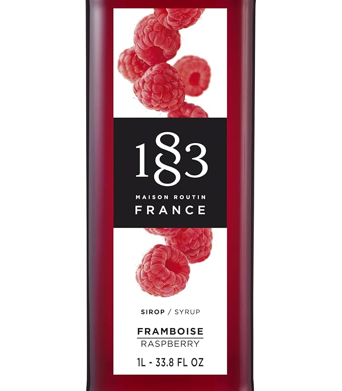 1883 Raspberry Syrup for Drinks Made in France 1 Liter Glass Bottle