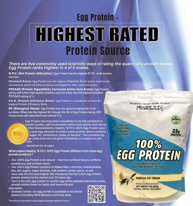 Healthy N Fit 100% EGG PROTEIN- Strawberry (12oz): 100% Egg White Protein PLUS Natural Peptides. Naturally Sweetened Zero Carb Keto Paleo Friendly