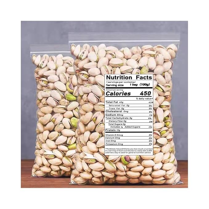 Delicious Nuts and Pistachios 100g/Bag Salt Baked Flavored Large Particle Pistachios High Nutrition Dried Fruits Nut Snacks High Protein Home Health Snacks (5 Bags)