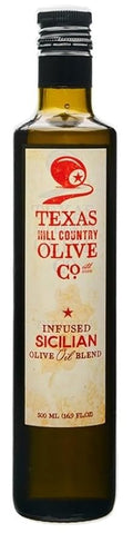 Texas Hill Country Olive Co Sicilian Infused Olive Oil - Cold Pressed Gourmet EVOO Olive Oil - Great for Dressing Dipping Marinade - No Artificial Flavors or Added Sugar - Made in Texas (16.9 Fl Oz)