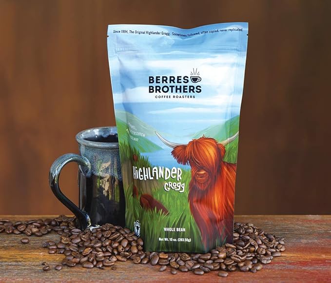 Berres Brothers Highlander Grogg Whole Bean Coffee 2 Pound Package Combination of Caramel Butterscotch and Hazelnut 2 LB Whole Bean Coffee Medium Roast