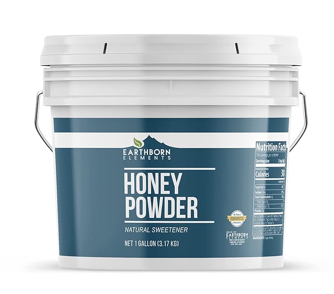 Earthborn Elements Honey Powder White Sugar and Agave Powder Bundle 1 Gallon Each Bulk Sizes Baking &amp Cooking