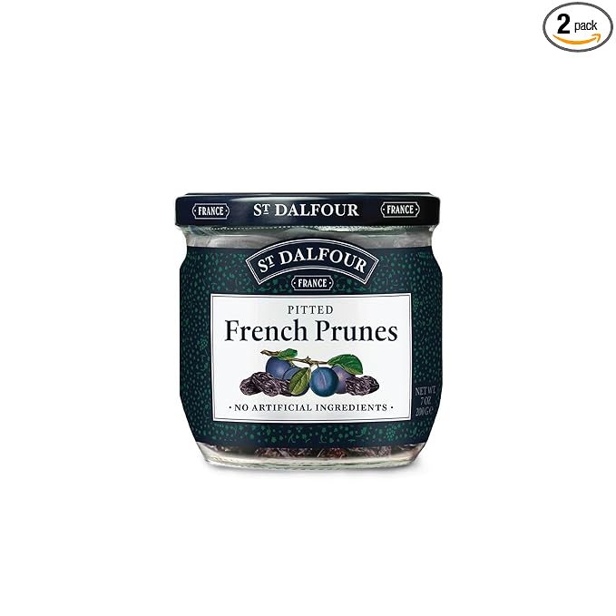 St. Dalfour Pitted French Prunes - 7oz - All Natural No Preservatives or Artificial Ingredients - Made in France - Pack of 2