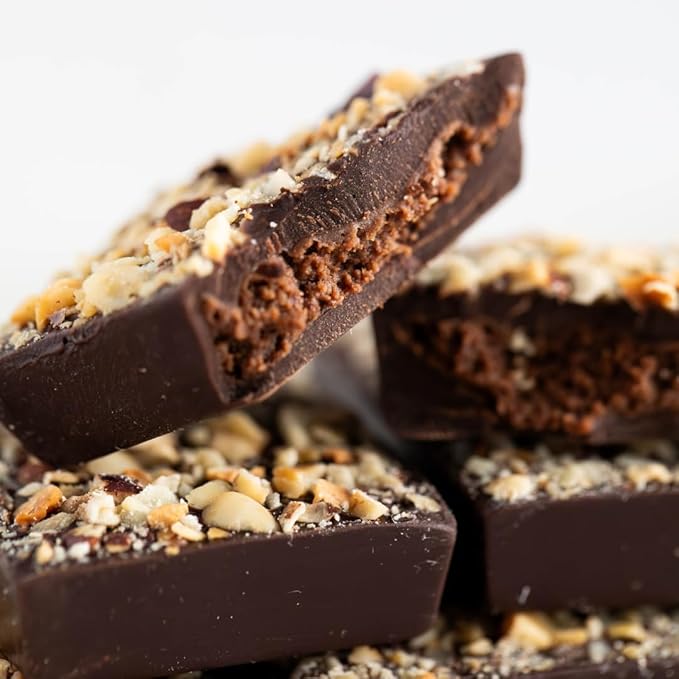 JOJO's Dark Chocolate Hazelnut Filled Healthy Snack Low Sugar Low Carb Gluten Free Paleo &amp Keto Friendly Made with Plant Based Hemp Protein Vegan (4 Count)