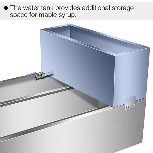 Maple Syrup Evaporator Pan Stainless Steel Maple Syrup Boiling Pan with Valve Thermometer Feed Tank Sap Evaporator for Boiling Maple Syrup 36 x 24 x 9.5 Inch
