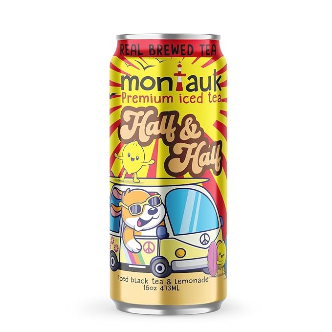 Montauk Premium Iced Tea Ready-to-Drink Tea 16 fl oz Cans (Pack of 12 Half &amp Half)