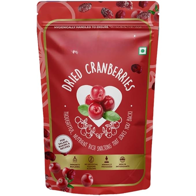 Generic Cranberry Dry fruit (pack of 1) Healthy Snacks Fiber Rich Highly Nutritional No Added Sugar -200 gm