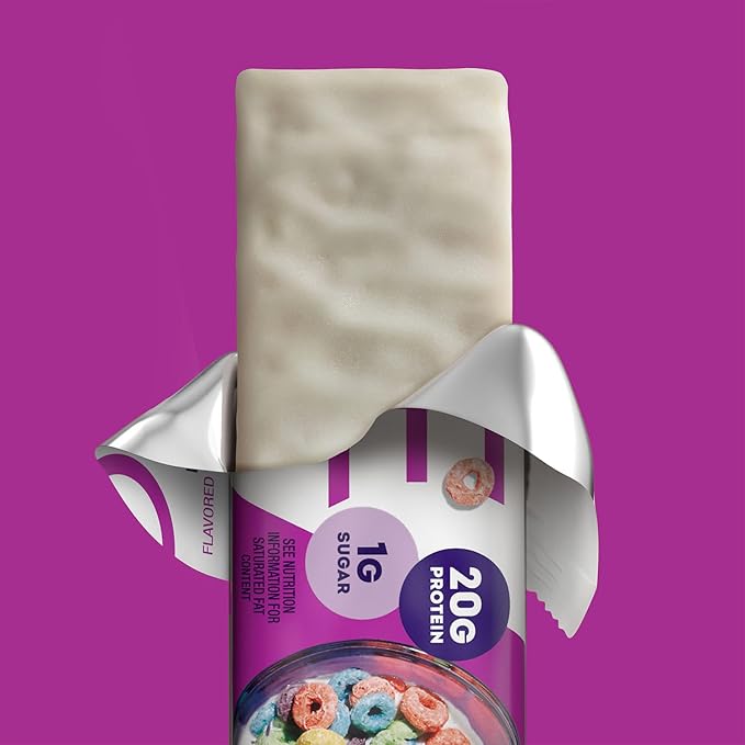 ONE Protein Bars Fruity Cereal Gluten Free with 20g Protein and 1g Sugar Pantry Staples 2.12 oz (12 Count) Packaging May Vary (Pack of 2)