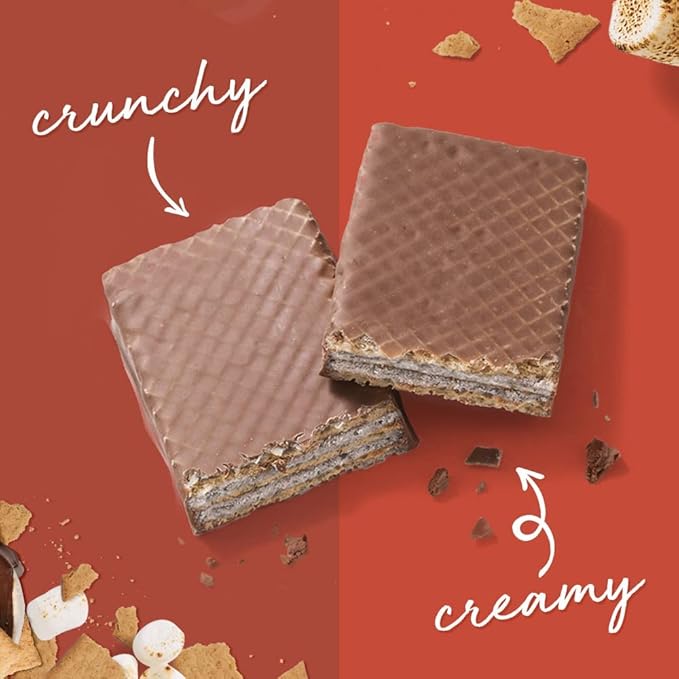 Power Crunch Protein Wafer Bars High Protein Snacks with Delicious Taste S'Mores 1.4 Ounce (12 Count)