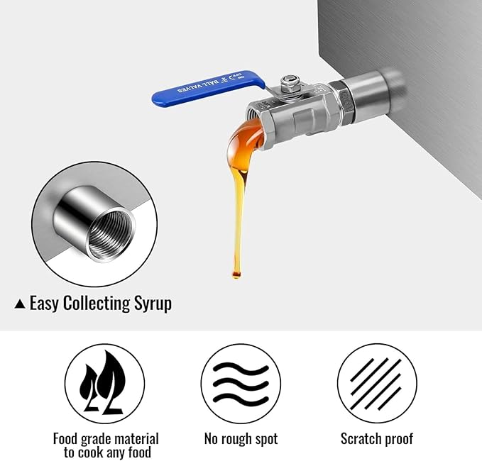 Maple Syrup Evaporator Pan Set - Premium Stainless Steel Maple Syrup Boiling Pan – One Heavy Duty Boiling For Maple Syrup Collection24Dx24Wx9.5H