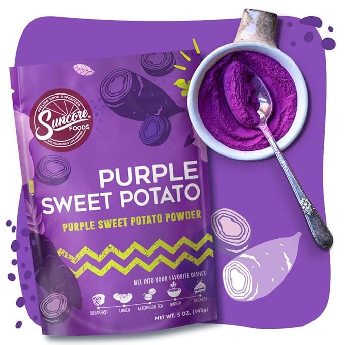 Suncore Foods Purple Sweet Potato Powder Purple Food Coloring Powder Gluten-Free Non-GMO 5oz 1 Pack