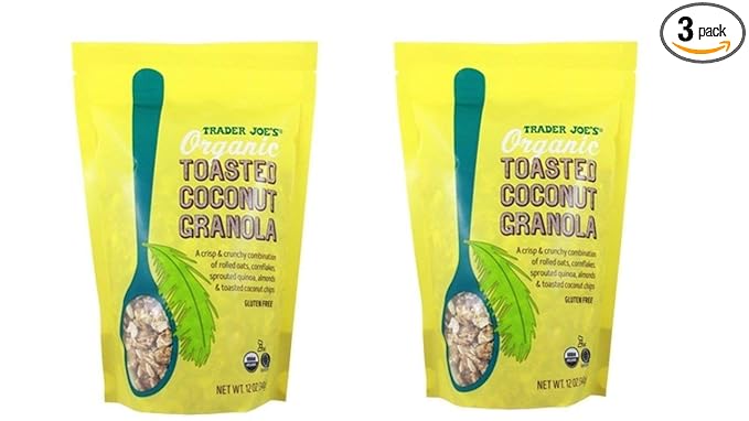 Trader Joe’s Organic Toasted Coconut Granola 12 OZ (PACK OF 2 BAGS) - SET OF 3
