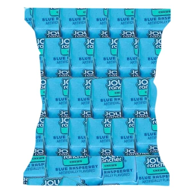Jolly Ranchers Chews Candy - Blue Raspberry Flavor - 95 Pieces of Intense Blue Raspberry Blast - Individually Wrapped Delicious Candy Chews for Birthdays Easter Christmas &amp Pantry (1lb)
