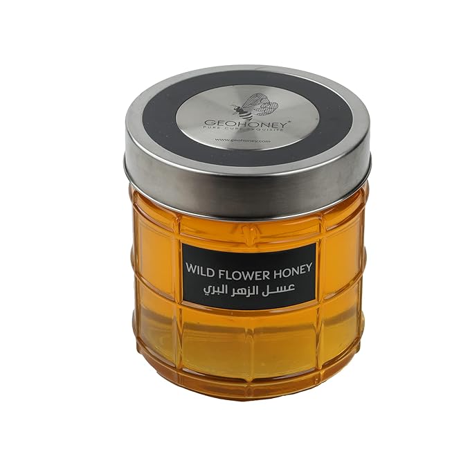 Geohoney Wild Flower Honey Premium Grade A++ 1 KG Light Brown Natural Woodsy Mint Flavor