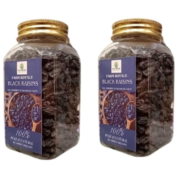 Farm Royale Black Raisins -1+1 Combo||(250gm &amp 250gm)||100% Pure and Natural||Shudh||Handpicked Material||Export quality