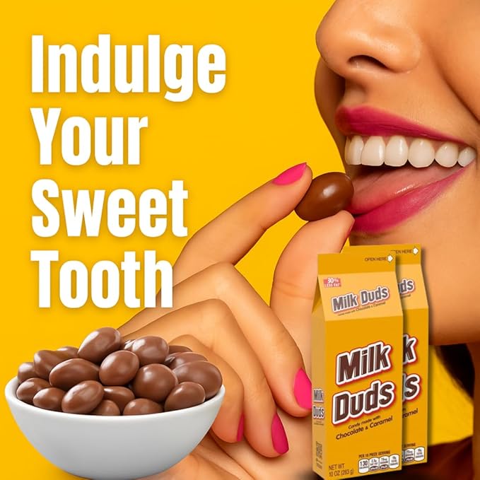 Caramel Milk Chocolate Candies – 10 oz Box (Pack of 2) – Chewy Caramel Center Coated in Smooth Milkduds Chocolate – Great for Family Movie Night Parties &amp Stocking Up