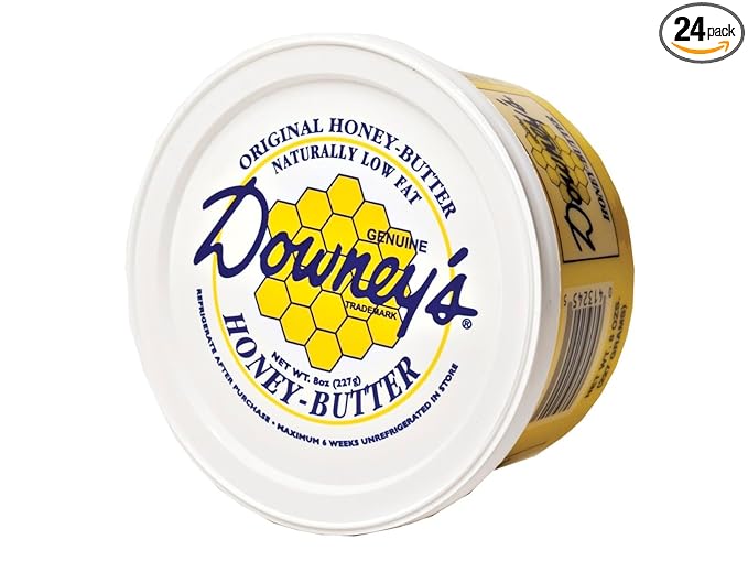 AmishTastes Downey's All-Natural Original Honey Butter Favorite Amish Food 8 Oz. (Pack of 24)