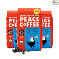 Peace Coffee French Roast Whole Bean Coffee Dark Roast 12 oz Pack of 3 Organic Fair Trade Nutty Bold Flavor Shade Grown Fresh Roasted