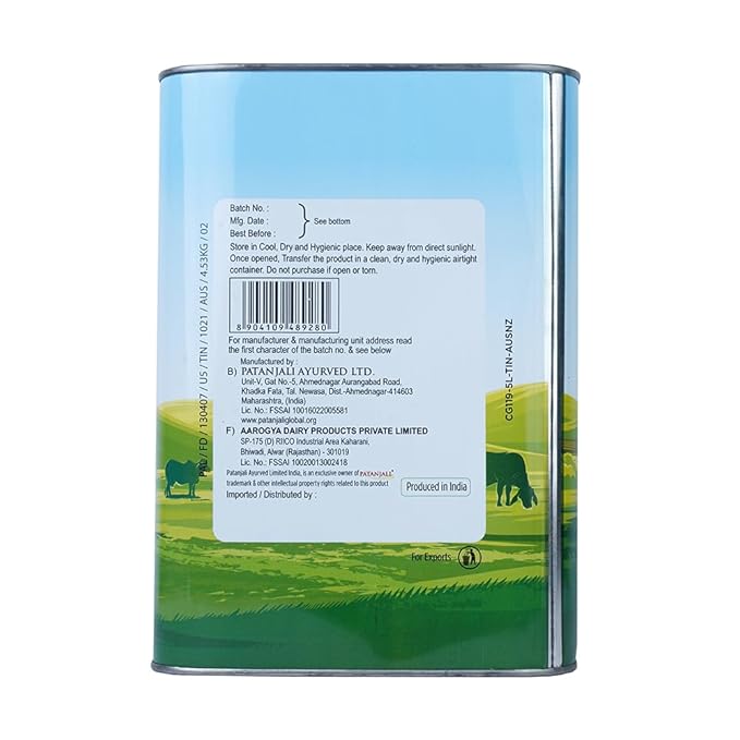 Patanjali Cow Ghee 4.53 kg / 9.98 lb