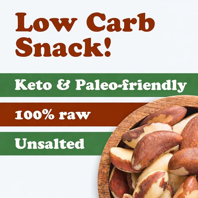 Food to Live Brazil Nuts 12 Pounds - Raw Whole No Shell Unsalted Kosher Vegan Keto and Paleo Friendly Bulk Good Source of Selenium Low Sodium and Low Carb Food.
