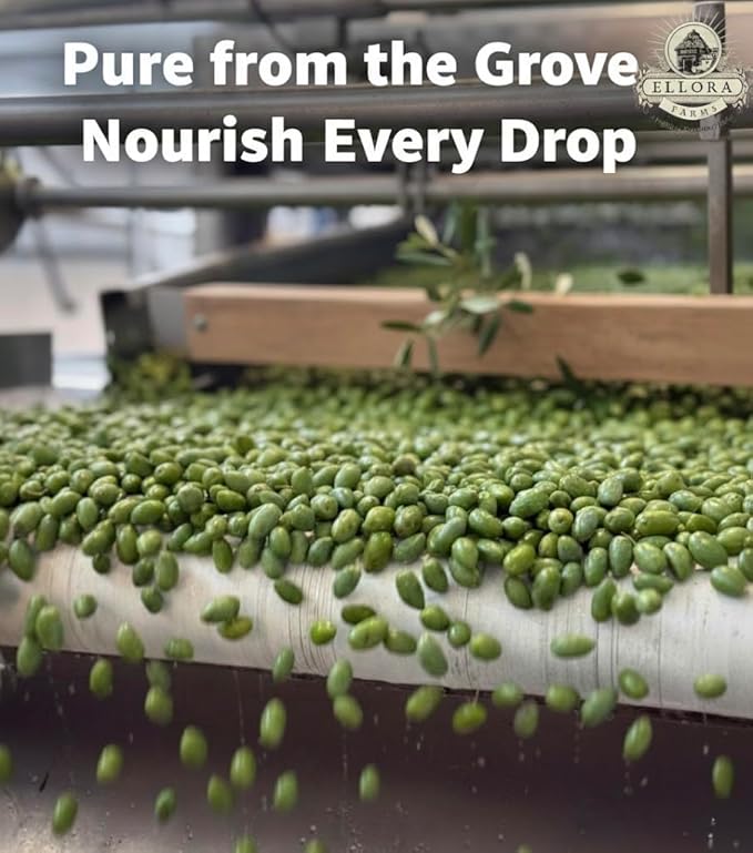 Ellora Farms Olive Oil Extra Virgin Certified Single Estate PDO High Polyphenol Extra Virgin Olive Oil Cold Pressed &amp Traceable EVOO Kosher Crete Greece 33.8 Fl oz (1 Ltr)