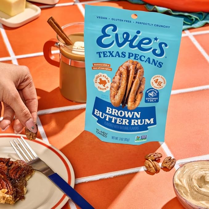Evie's Pecans - Variety Pack of Roasted Texas Pecan Snacks - 4 Flavors - Healthy Non-GMO Gluten-Free and Vegan - 3 Oz 4-Pack - Made-in-the-USA
