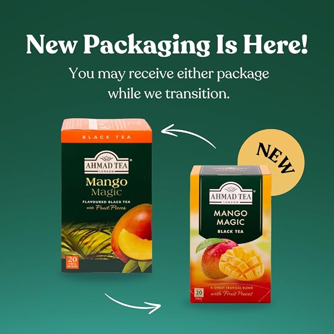 Ahmad Tea Mango Magic Black Tea 20-Count Boxes (Pack of 6)
