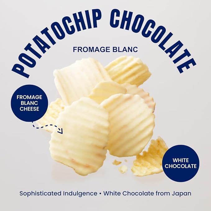 ROYCE' Potatochip Chocolate Fromage Blanc - Sweet and Salty Snack | Crispy Potato Chips Coated with Fromage Blanc Infused White Chocolate | Japanese Chocolate from Hokkaido (1 Oz)