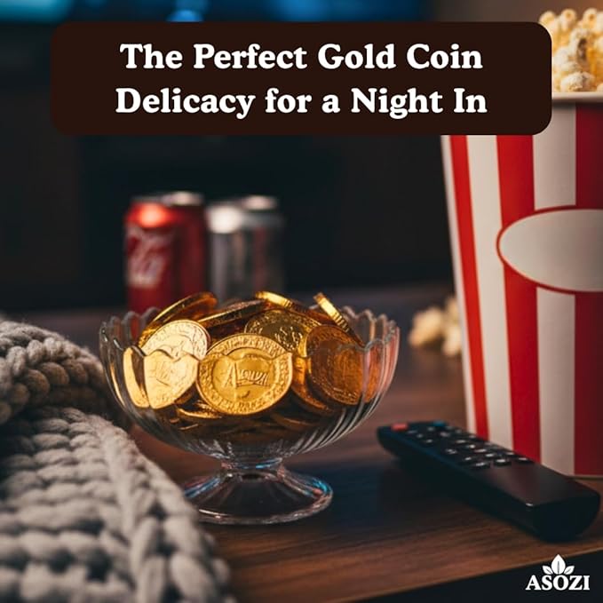 Gold Chocolate Coins 1lb Approx 80 Pieces of Premium Milk Chocolate Gold Coins Ideal Coin Candy for Gift Baskets and Holiday Celebrations Parties Events and Festive Decorations St. Patrick's Da